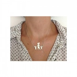 Kişiye Özel İsimli Anne ve Çocuklar Gümüş Hediyelik Kadın Kolye