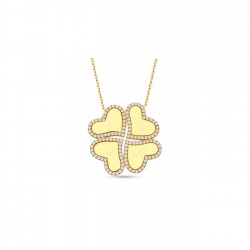 Kişiye Özel İsimli Dört Yapraklı Yonca 925 Ayar Gümüş Kadın Kolye