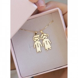 Kişiye Özel İsimli Eş Model 925 Ayar Gümüş Hediyelik Kolye