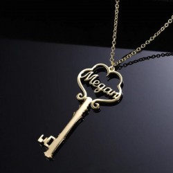 Kişiye Özel İsimli Gümüş Anahtar Kolye