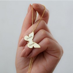 Kişiye Özel İsimli Kelebek Model 925 Ayar Gümüş Özel Gün Hediyesi