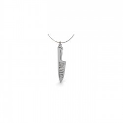 Kişiye Özel İsimli Şef Bıçağı Tasarım Gümüş Kolye