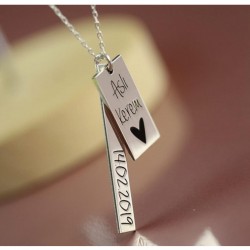 Kişiye Özel İsimli Ve Tarihli Gümüş Kolye