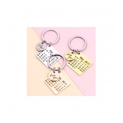 Kişiye Özel Tanışma Tarihli Gümüş Anahtarlık Özel Gün Hediyesi