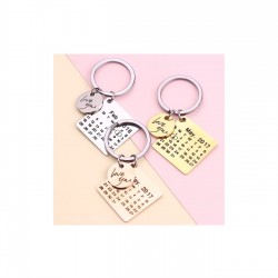 Kişiye Özel Tanışma Tarihli Gümüş Anahtarlık Özel Gün Hediyesi
