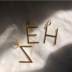 Kişiye Özel Tasarım Harf Gümüş Küpe