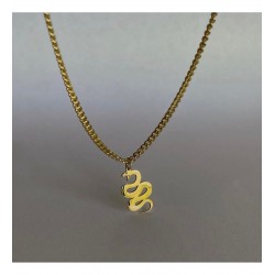 Kobra Model 925 Ayar Gümüş Unisex Özel Tasarım Gold Kolye