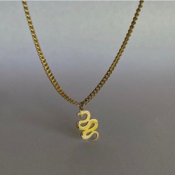 Kobra Model 925 Ayar Gümüş Unisex Özel Tasarım Gold Kolye