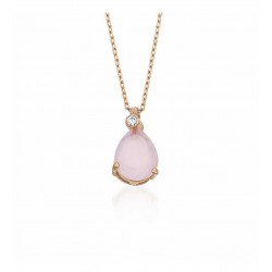 Kuvars Taşlı Damla Model Gümüş Kolye