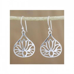 Lotus Çiçeği Gümüş Küpe Özel Gün Hediyesi