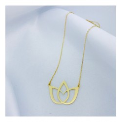 Lotus Çiçeği Özel Tasarım Gümüş Hediyelik Kolye