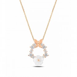 Manolya Çiçeği Gümüş Kolye