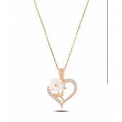 Manolya Çiçeği Tasarım Hediyelik Gümüş Kadın Kolye