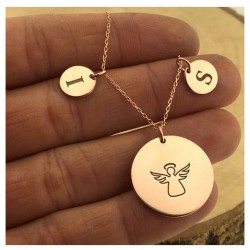 Melek Model Kişiye Özel Harfli Gümüş Tasarım Kolye