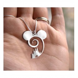 Mickey Mouse Disney 925 Ayar Gümüş Tasarım Kolye