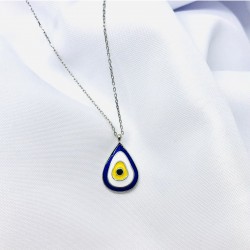 Mineli Nazar Gümüş Kolye