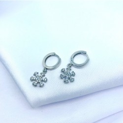 Mini Kar Tanesi Gümüş Küpe