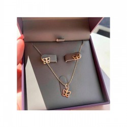 Mini Kelebek Model 925 Ayar Gümüş Küpe Kolye Kadın Hediyelik Set