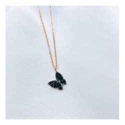 Mini Kelebek Model Gümüş Kolye