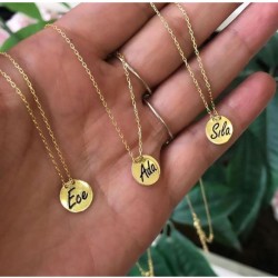 Mini Plaka Gold İsim Kolye