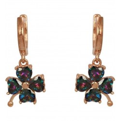 Mistik Topaz Taşlı Yonca Küpe