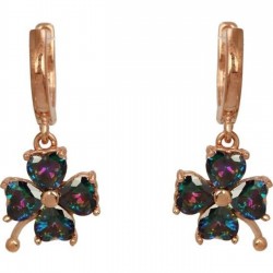 Mistik Topaz Taşlı Yonca Küpe