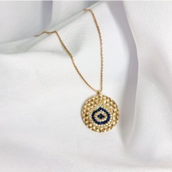 Nazar Detaylı Tasarım Gümüş Kolye