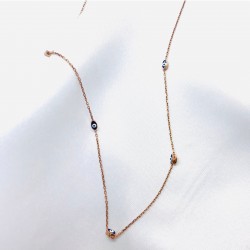 Nazarlı Zincir Gümüş Kolye