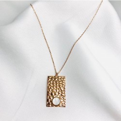 Opal Taş Detaylı Gümüş Tasarım Kolye