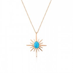 Opal Taşlı Kutup Yıldızı Gümüş Kolye Özel Gün Hediyesi