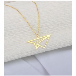 Origami Uçak Model 925 Ayar Unisex Gümüş Kolye
