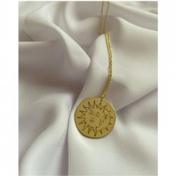 Özel Tasarım Güneş Ay Gümüş Kolye