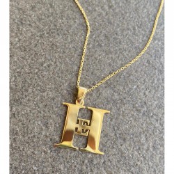 Özel Tasarım İkili Harf Gümüş Kolye