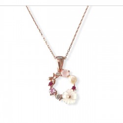 Özel Tasarım Manolya Çiçeği Gümüş Kadın Kolye Özel Gün Hediyesi