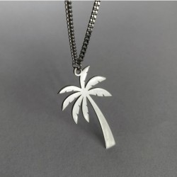 Palmiye Ağacı Model Özel Tasarım 925 Ayar Gümüş Hediyelik Unisex Kolye