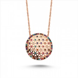 Renkli Yaşam Çiçeği Kolye