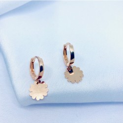 Rose Çiçek Model Gümüş Küpe