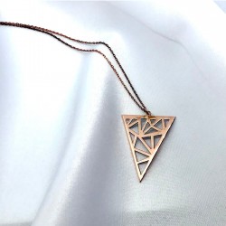 Rose Geometrik Desen Gümüş Kolye