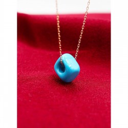 Rose Kadın Kare Kuzu Boncuk 925 Ayar Gümüş Kolye