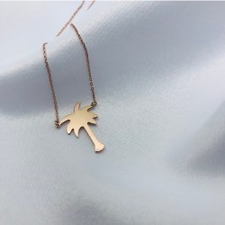 Rose Palmiye Model Gümüş Kolye