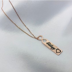 Rose Sonsuzluk İsim Plaka Kolye