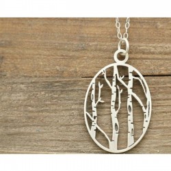 Sonbahar Motifli Gümüş Kolye