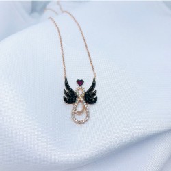 Sonsuz Aşk Melek Kanadı Gümüş Kolye