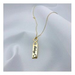 Sonsuz Aşk Model Gold Levha İsim Kolye