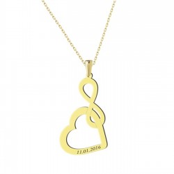 Sonsuzluk Kalp Simgeli Taşsız Gümüş Kadın Hediyelik Kolye