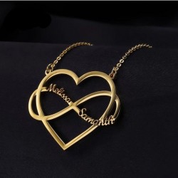 Sonsuzluk ve Kalp Model 925 Ayar Kişiye Özel İsim Gümüş Kolye