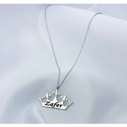 Taç Motifli Kişiye Özel İsim Kolye