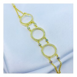 Üçlü Çeyrek Levhası Gümüş Bileklik