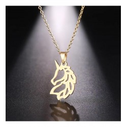 Unicorn Model Gümüş Kadın Hediyelik Gold Kolye