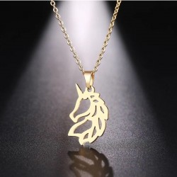 Unicorn Model Gümüş Kadın Hediyelik Gold Kolye
